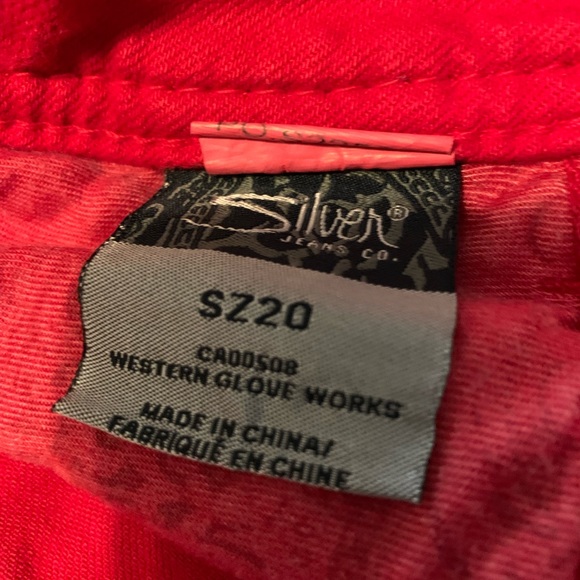 Silver Jean Suki Flap Short - Red - Picture 3 of 7